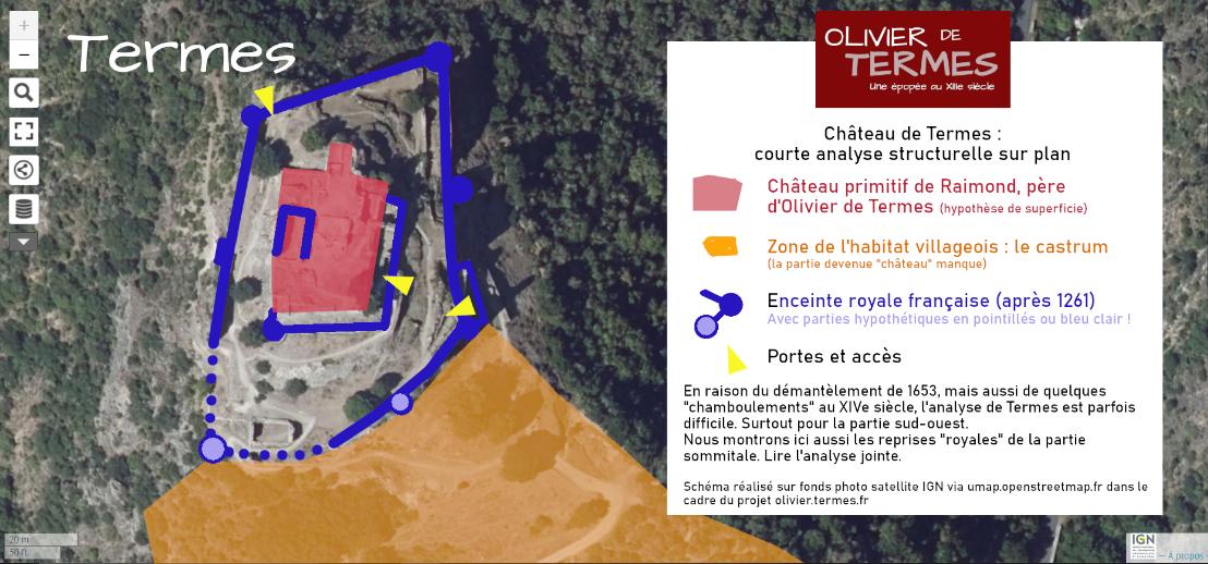 Plan château de Termes dans Olivier de Termes